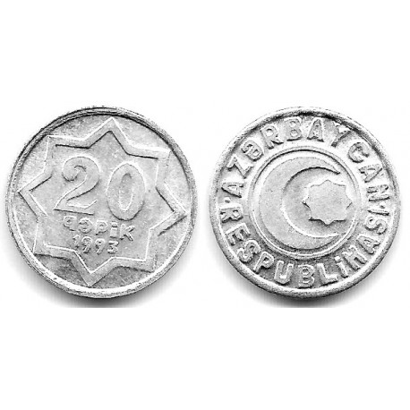 (3a) Azerbaiyán. 1993. 20 Qapik (SC)