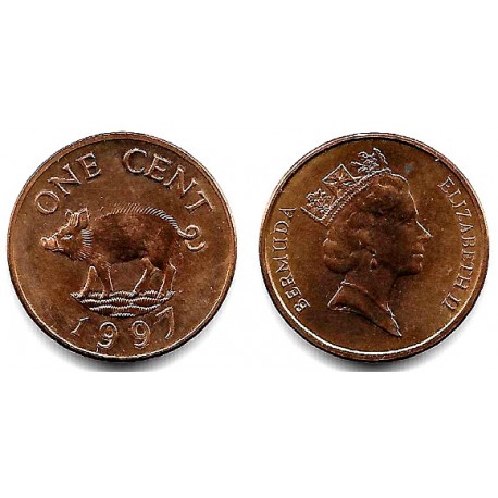 (46) Bermuda. 1997. 1 Cent (EBC) Leve mancha
