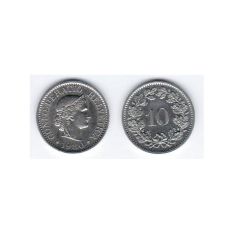 (27) Suiza. 1980. 10 Rappen (SC)