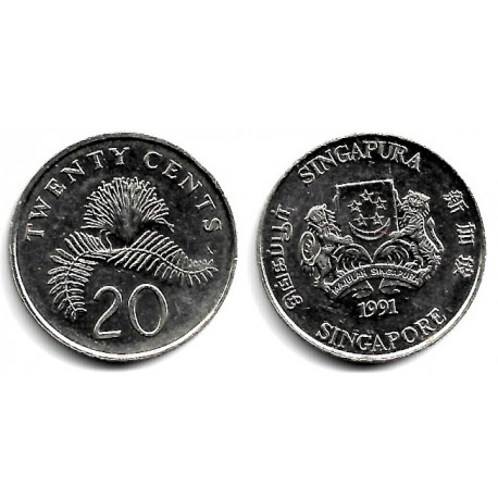 (52) Singapur. 1991. 20 Cents (EBC)