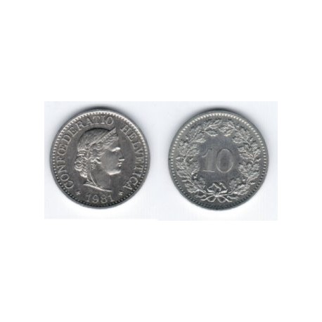 (27) Suiza. 1981. 10 Rappen (SC)