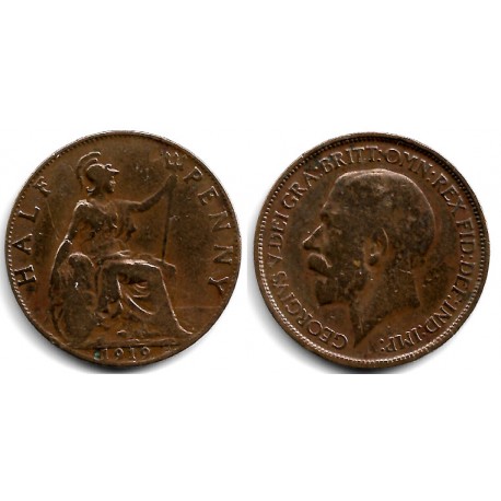 (808.1) Gran Bretaña. 1919. Half Penny (BC+)