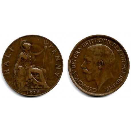 (808.1) Gran Bretaña. 1919. Half Penny (BC+)