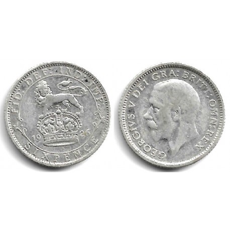 (828) Gran Bretaña. 1926. 6 Pence (BC+) (Plata)