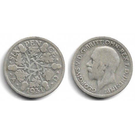 (832) Gran Bretaña. 1931. 6 Pence (BC) (Plata)