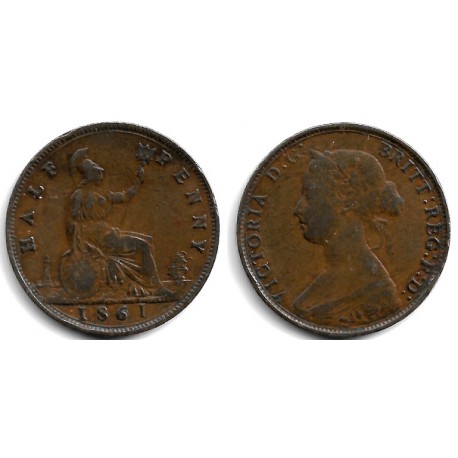 (748.2) Gran Bretaña. 1861. Half Penny (BC)
