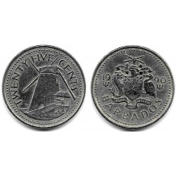 (13) Barbados. 1990. 25 Cents (MBC-)