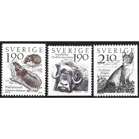 Suecia. 1984. Serie de 3 Valores (Nuevo) Fauna