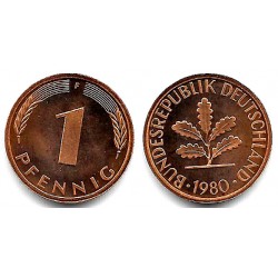 (105) Alemania. 1980(F). 1 Pfennig (Proof)