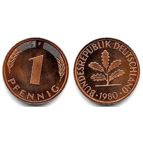 (105) Alemania. 1980(F). 1 Pfennig (Proof)