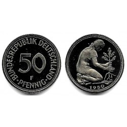 (109.2) Alemania. 1980(F). 50 Pfennig (Proof)