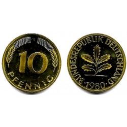 (108) Alemania. 1980(F). 10 Pfennig (Proof)