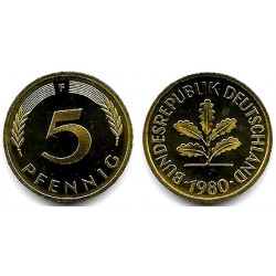 (107) Alemania. 1980(F). 5 Pfennig (Proof)