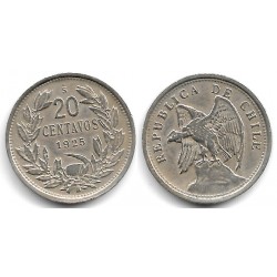 (167.1) Chile. 1925. 20 Centavos (MBC)