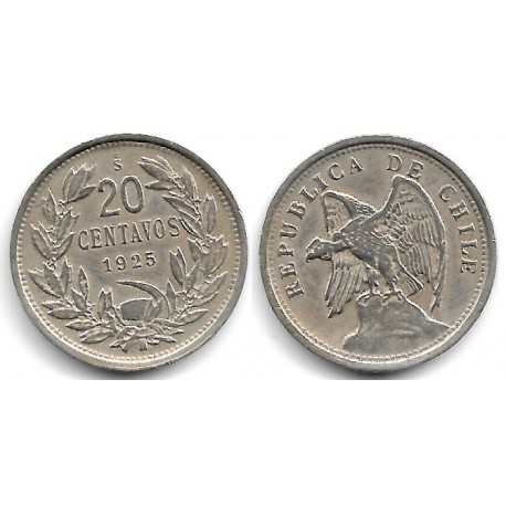 (167.1) Chile. 1925. 20 Centavos (MBC)