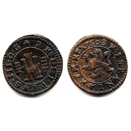 Felipe III. 1608. 4 Maravedí (MBC/MBC-) Ceca de Segovia
