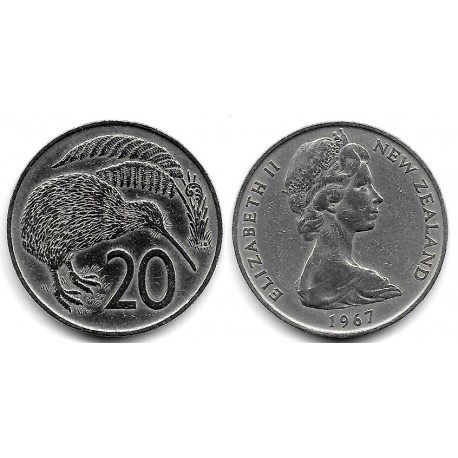 (36.1) Nueva Zelanda. 1967. 20 Cents (MBC)