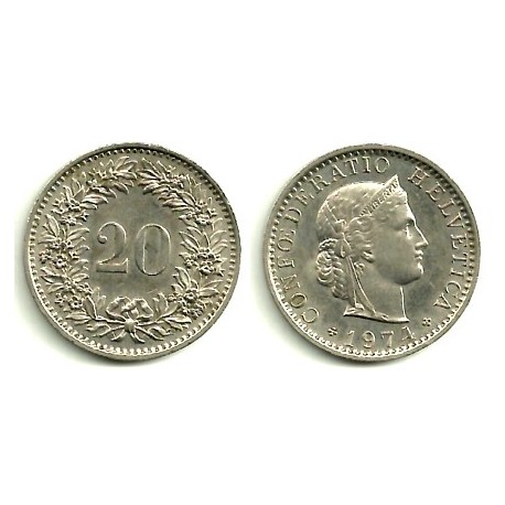 (29a) Suiza. 1976. 20 Rappen (EBC)