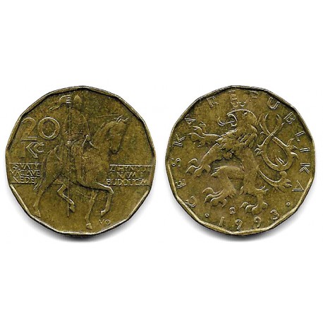 (5) República Checa. 1993. 20 Korun (MBC)