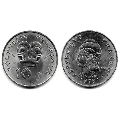 (8) Polinesia Francesa. 1975. 10 Francs (SC)