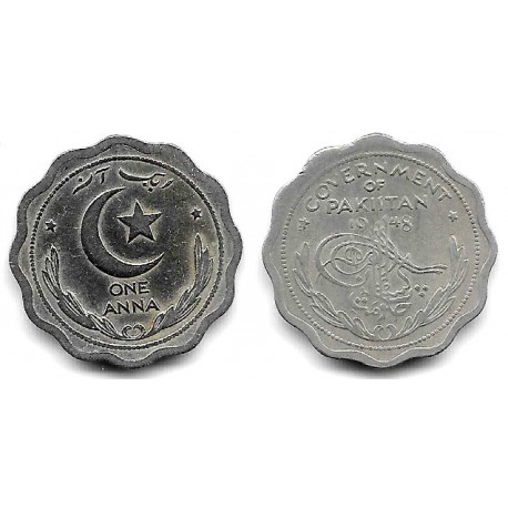 (3) Pakistán. 1948. 1 Anna (MBC)