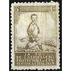 Asociación Protectora de la Enseñanza Catalana. 5 Céntimos (Nuevo, con señal de fijasellos y leve rotura en goma)