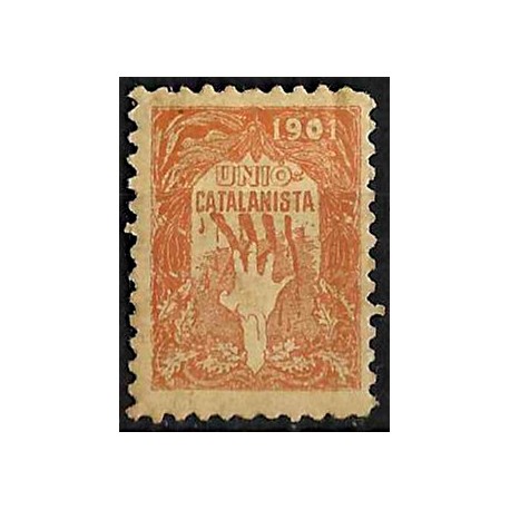 Viñeta Política. Unió Catalanista. Año 1901 (Nuevo, con señal de fijasellos)