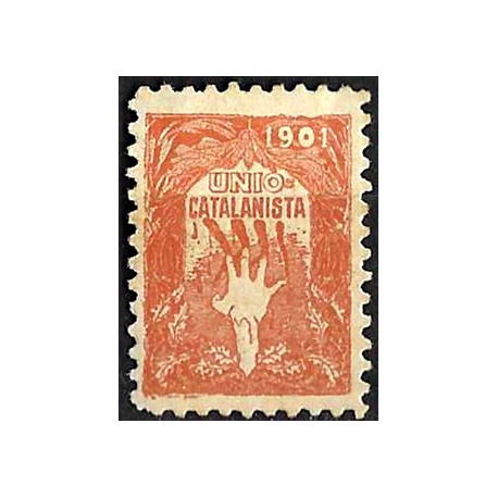 Viñeta Política. Unió Catalanista. Año 1901 (Nuevo, con señal de fijasellos)