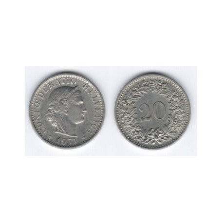 (29a) Suiza. 1971. 20 Rappen (MBC)