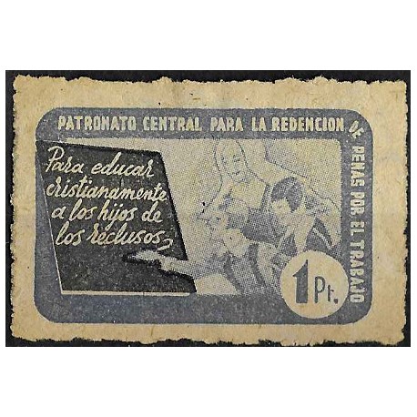 Viñeta Política. Patronato Central para la Redención de Penas (Nuevo, sin goma y con señal de fijasellos)