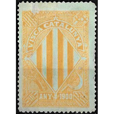 Viñeta Política. Visca Catalunya. Año 1900 (Usado y leve rotura)