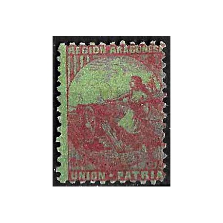 Viñeta Política. Región Aragonesa. Unión. Patria (Nuevo, con señal de fijasellos y sin goma)