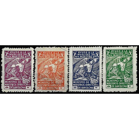 Viñeta Política. Ayuda a la Invalidez del Maestro (Nuevos, con señal de fijasellos y uno Usado)