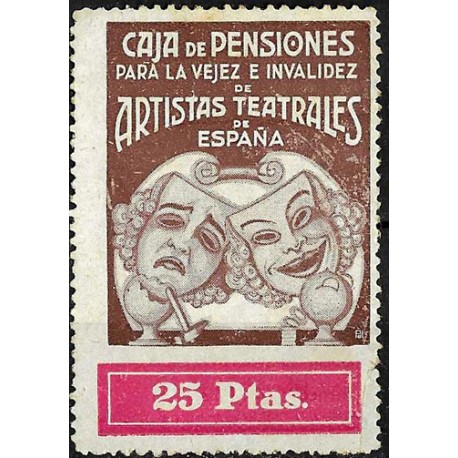 Viñeta. Caja de Pensiones para la Vejes e Invalidez de Artistas Teatrales (Nuevo, con señal de fijasellos)
