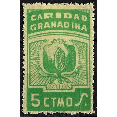 Viñeta Política. Caridad Granadina. 5 Céntimos (Nuevo, sin goma y con señal de fijasellos)