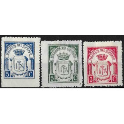 Viñetas. Bollullos del Condado. Cocinas Benef. y Aux. Social. 5 Céntimos (x3) (Nuevo, con señal de fijasellos y uno Usado)