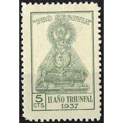 Viñeta Política. Pro Segovia. II Año Triunfal 1937. 5 Céntimos (Nuevo, con señal de fijasellos)