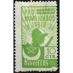 Viñeta Política. Pro Beneficiencia. 1936. Marruecos. 5 Céntimos (Usado)