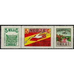 Viñetas Políticas. Nerja. 5 + 5 + 10 Céntimos (Nuevos, con señal de fijasellos)