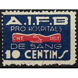 Viñeta Política. AIFB. Pro Hospitals de Sang. 10 Céntimos (Nuevo, con señal de fjiasellos)