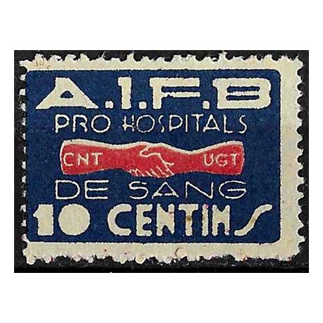 Viñeta Política. AIFB. Pro Hospitals de Sang. 10 Céntimos (Nuevo, con señal de fjiasellos)