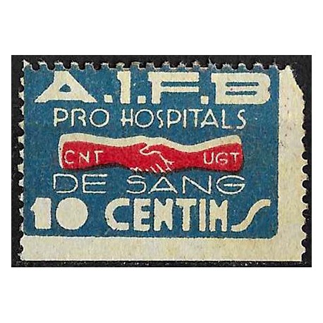 Viñeta Política. AIFB. Pro Hospitals de Sang. 10 Céntimos (Nuevo, con señal de fjiasellos)