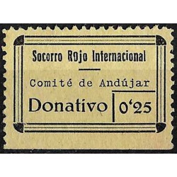 Viñeta. Socorro Rojo Internacional. Comité de Andújar. 0,25 (Nuevo, con señal de fijasellos)
