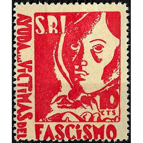 Viñeta Política. Ayuda a las Victimas del Fascismo. SRI. 10 Céntimos (Nuevo, con señal de fijasellos)
