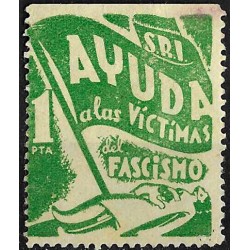 Viñeta Política. Ayuda a las Víctimas del Fascismo. SRI. 1 Peseta (Nuevo, con señal de fijasellos)