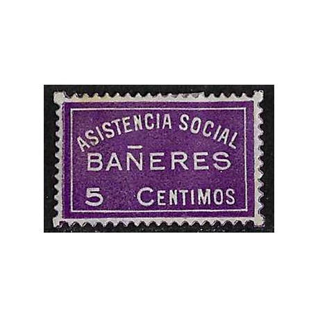 Viñeta Política. Asistencia Social. Bañeres. 5 Céntimos (Nuevo, con señal de fijasellos)