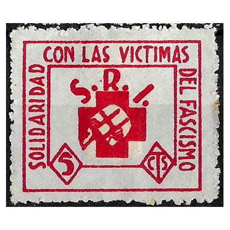 Viñeta Política. Solidaridad con las Víctimas del Fascismo. SRI. 5 Céntimos (Nuevo, con señal de fijasellos)