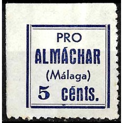 Viñeta. Pro Almáchar, Málaga. 5 Céntimos (Nuevo, con señal de fijasellos)