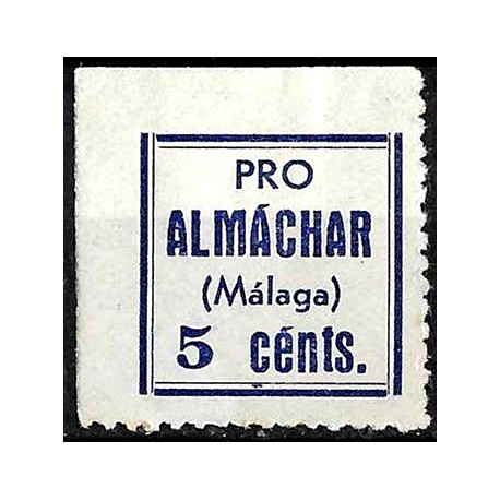 Viñeta. Pro Almáchar, Málaga. 5 Céntimos (Nuevo, con señal de fijasellos)