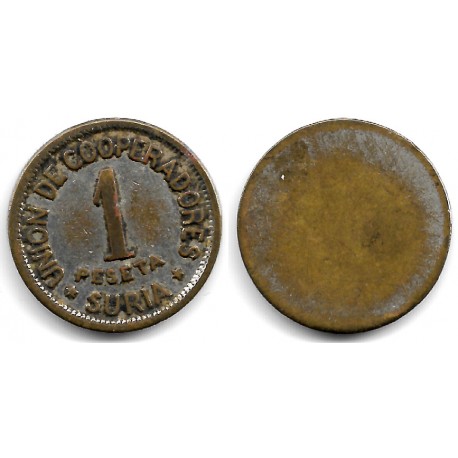 Unió de Cooperadors. Súria. 1 Peseta (BC+)